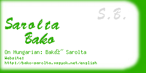 sarolta bako business card